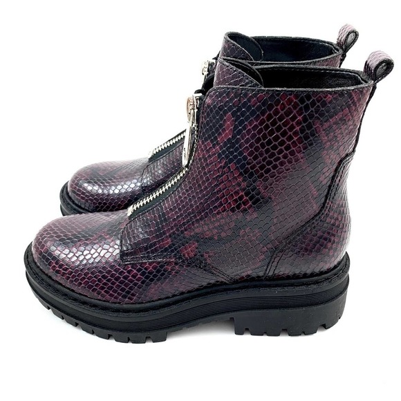 Marc Fisher Purple and Black Modern Chunky Combat Boots ankle boots - Picture 11 of 13